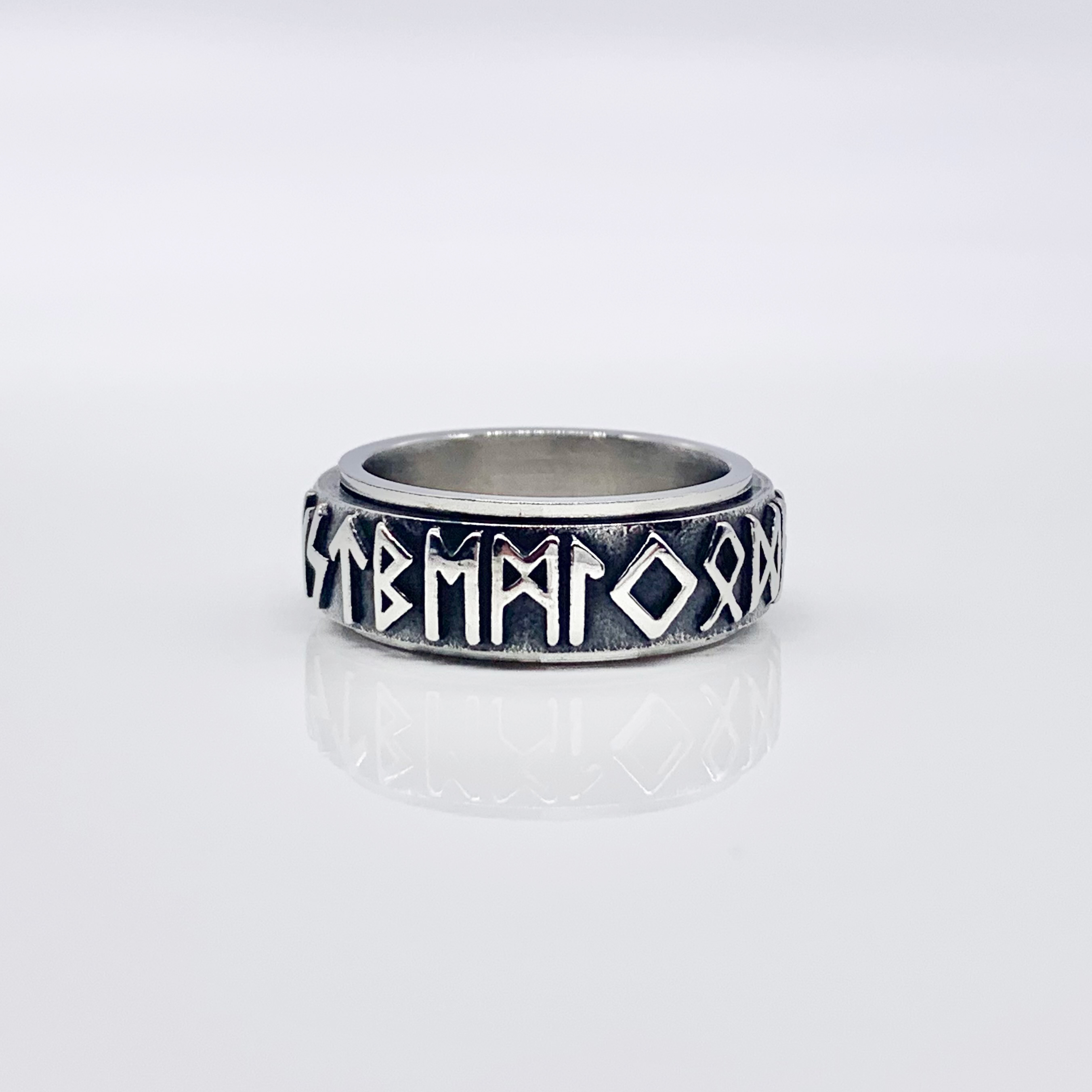 Elder Futhark , Runic Alphabet ,Vikings Spinner Black/Gold/Silver Fidget Rings