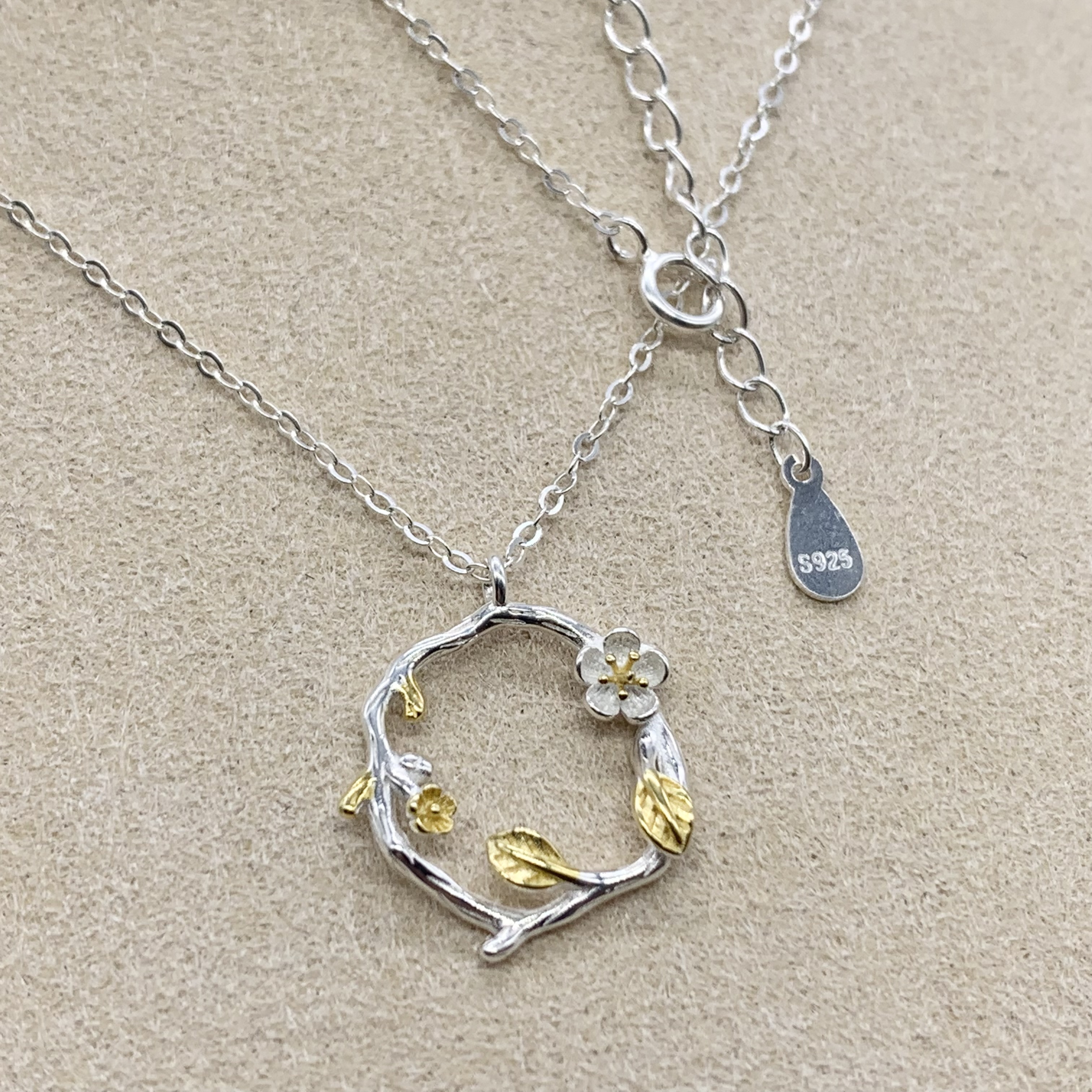 Flowers And Leaves-Premium Real Silver S925 Necklace