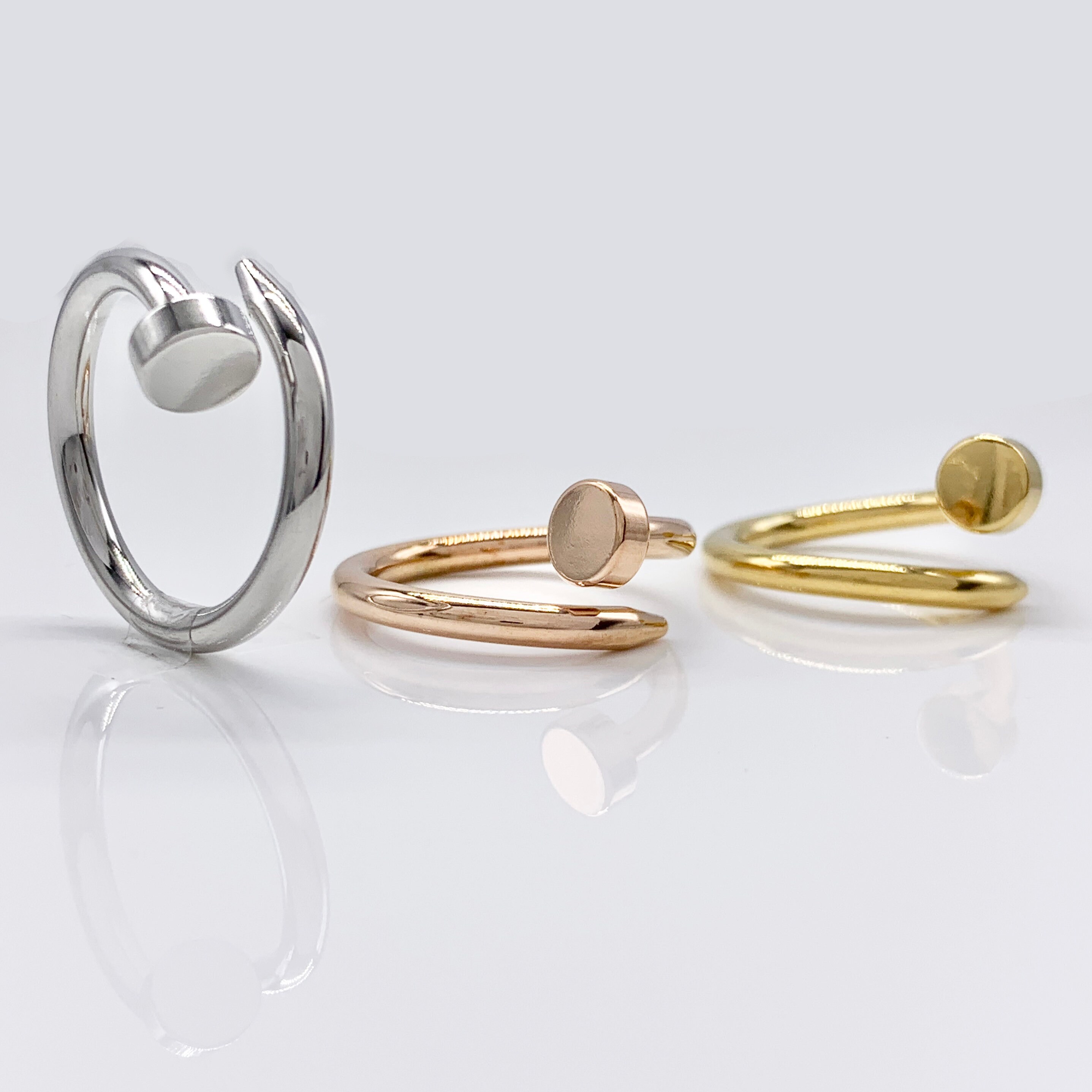  Geometric Gold /Silver/Rose Gold Minimalist Nail Signet Ring