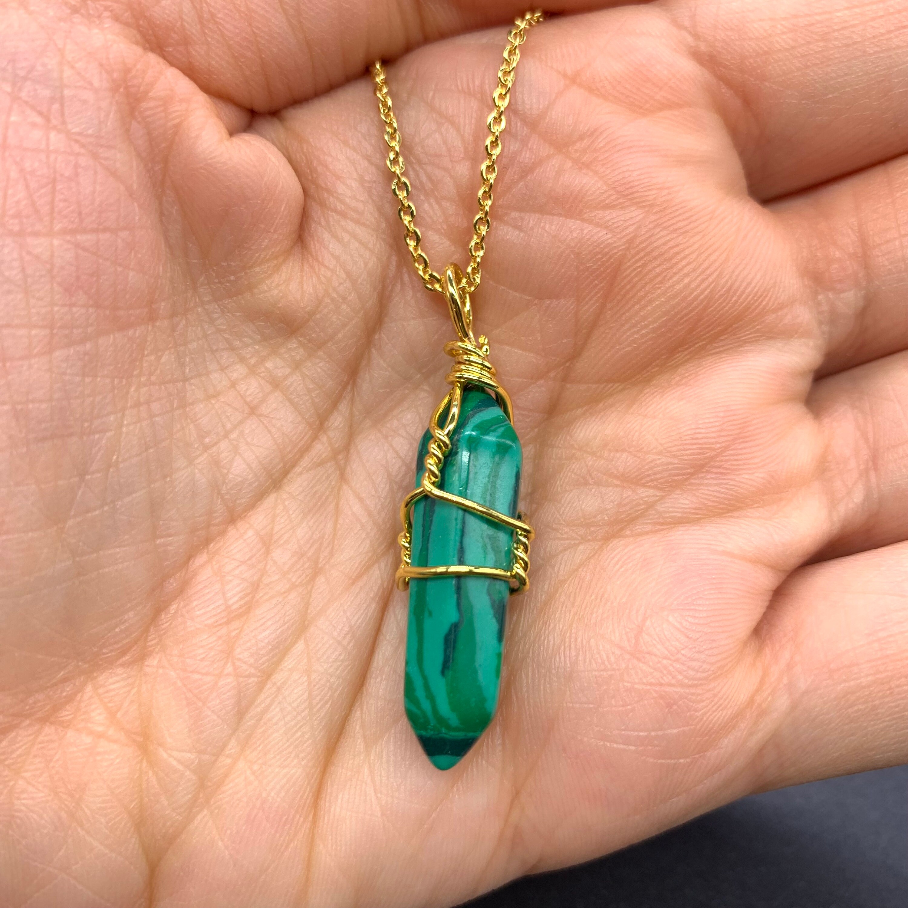 Natural Goldstone Crystal Stones Necklace