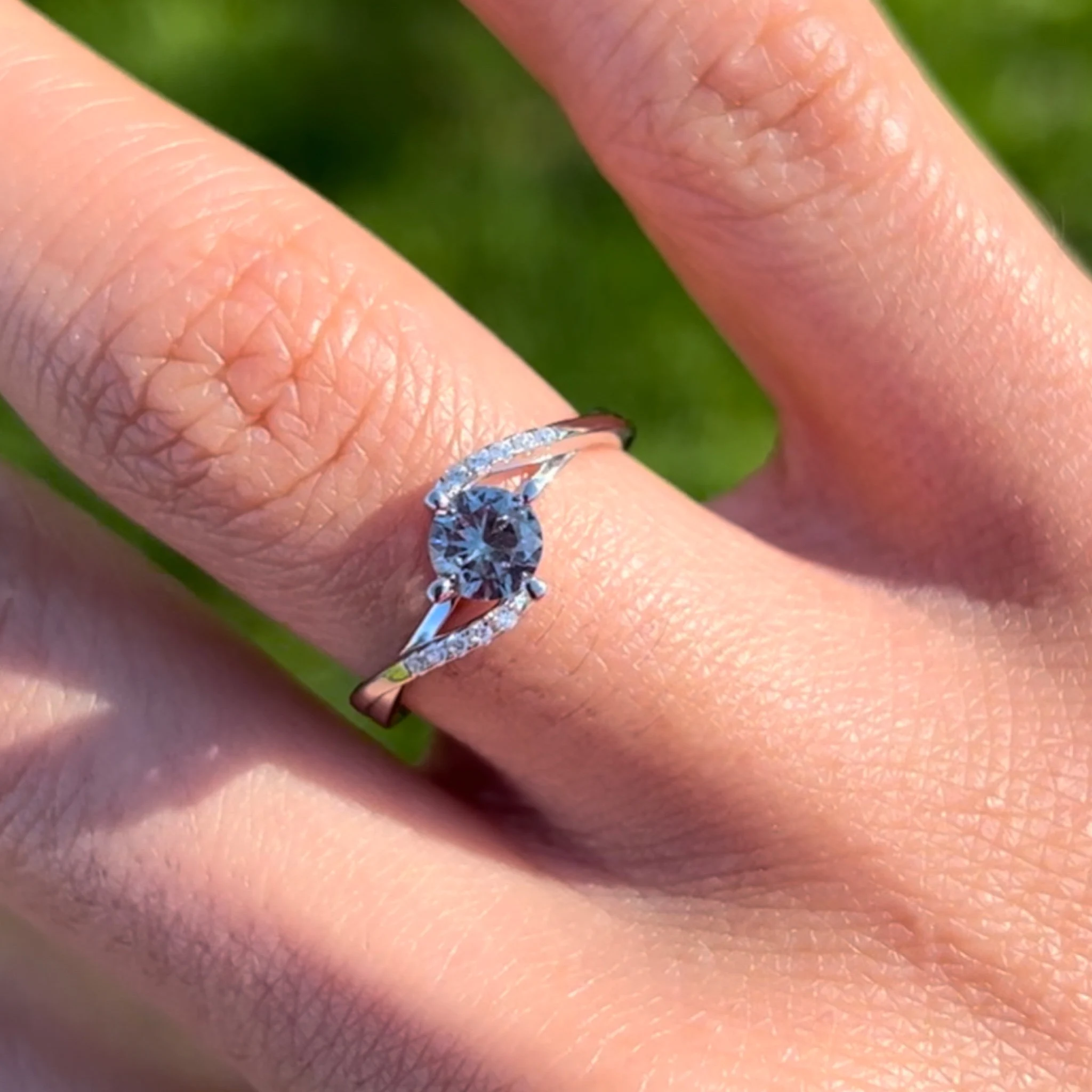 Alexandrite June birthstone Ring Real Sterling Silver 