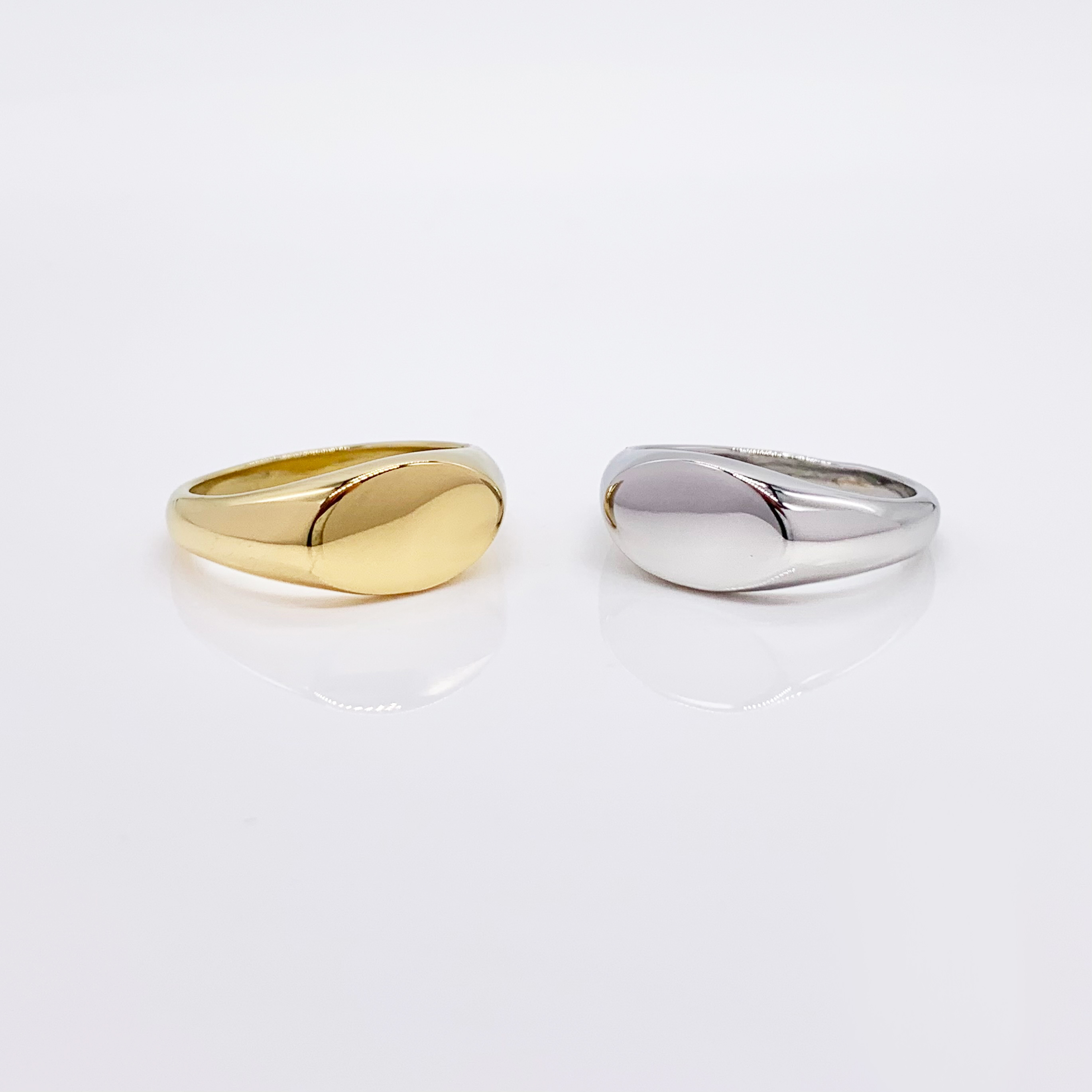 Oval classic Stainless Steel signet Gold/Silver Pinky Ring