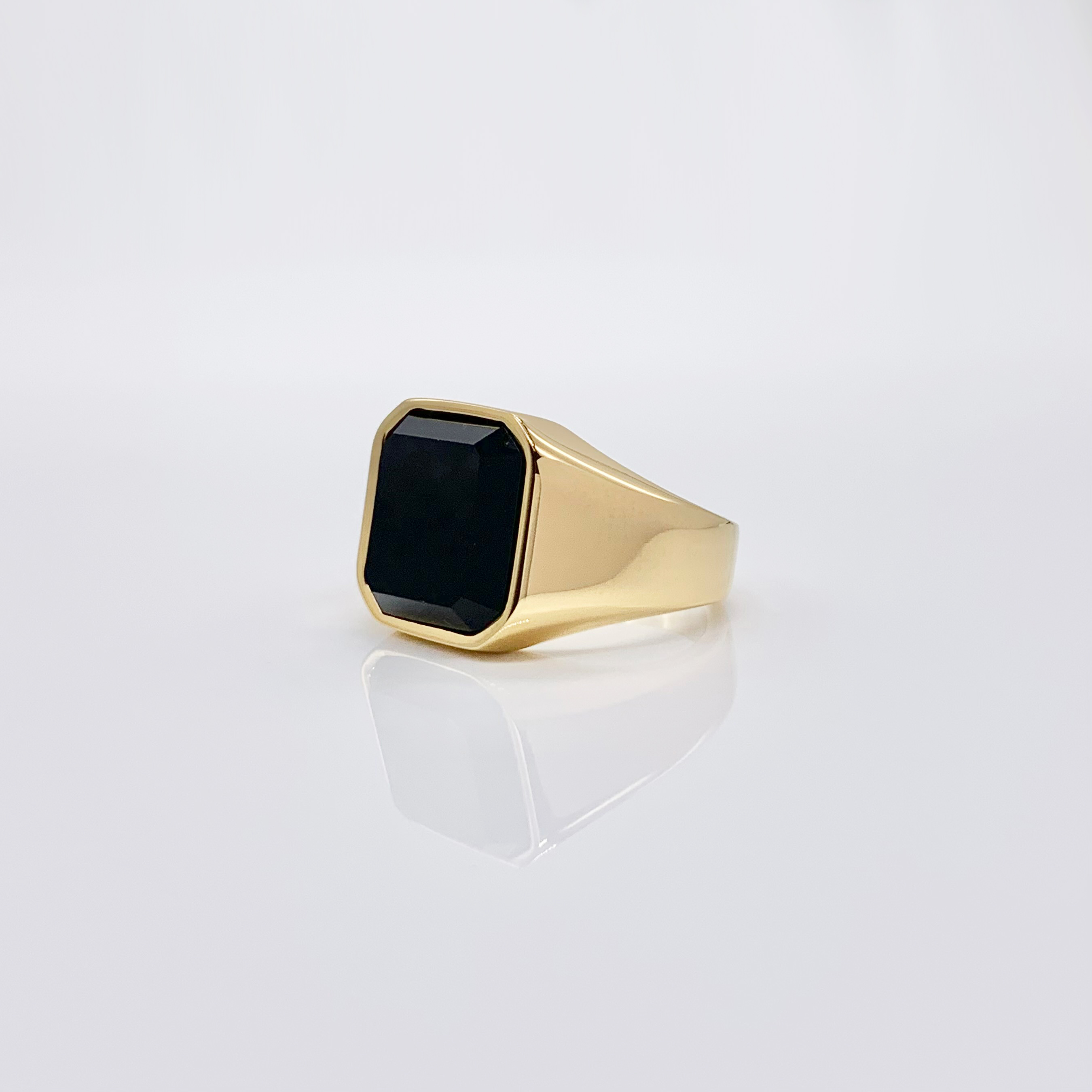 Square Mirror Polished Stainless Steel Silver/Gold Pinky Ring