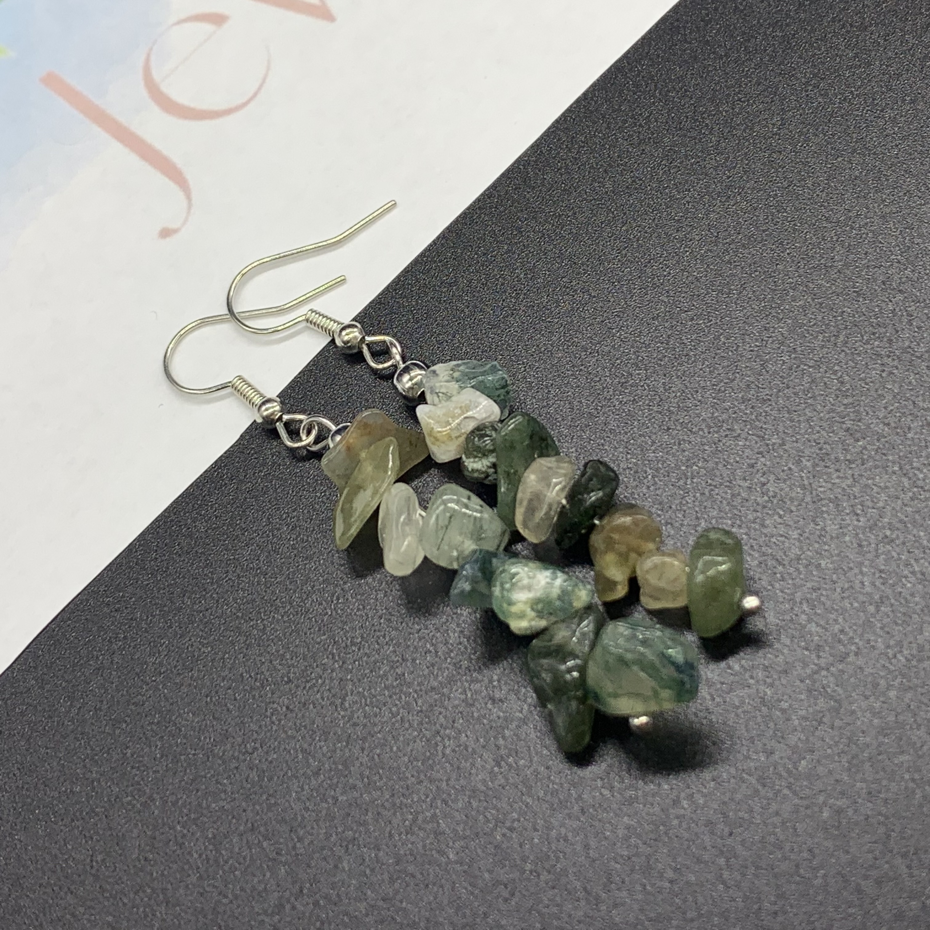 Green | Clear | Red | Brown | Blue | Rose | Purple Natural Crystal Gemstone Earrings