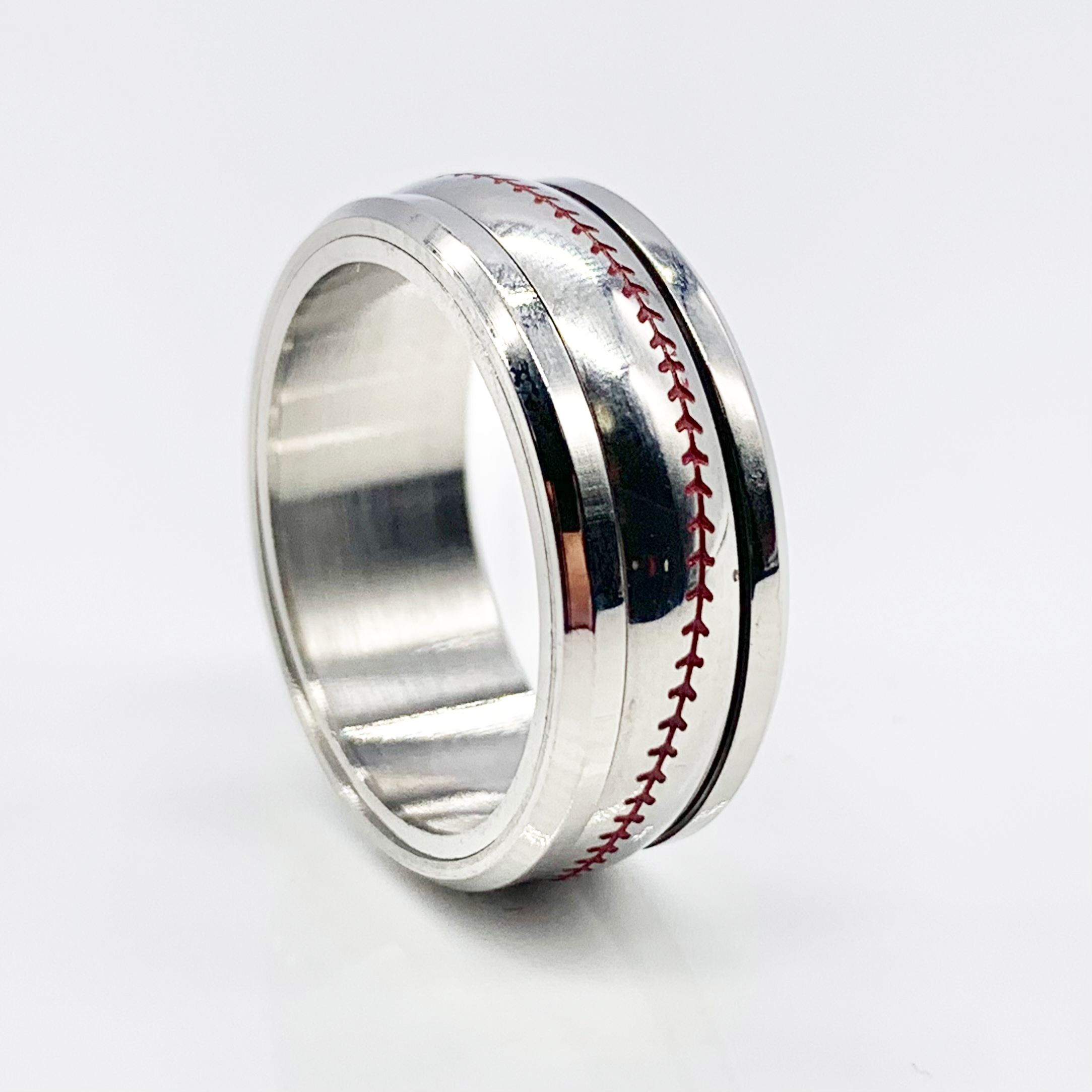 Baseball Spinner Fidget Ring 