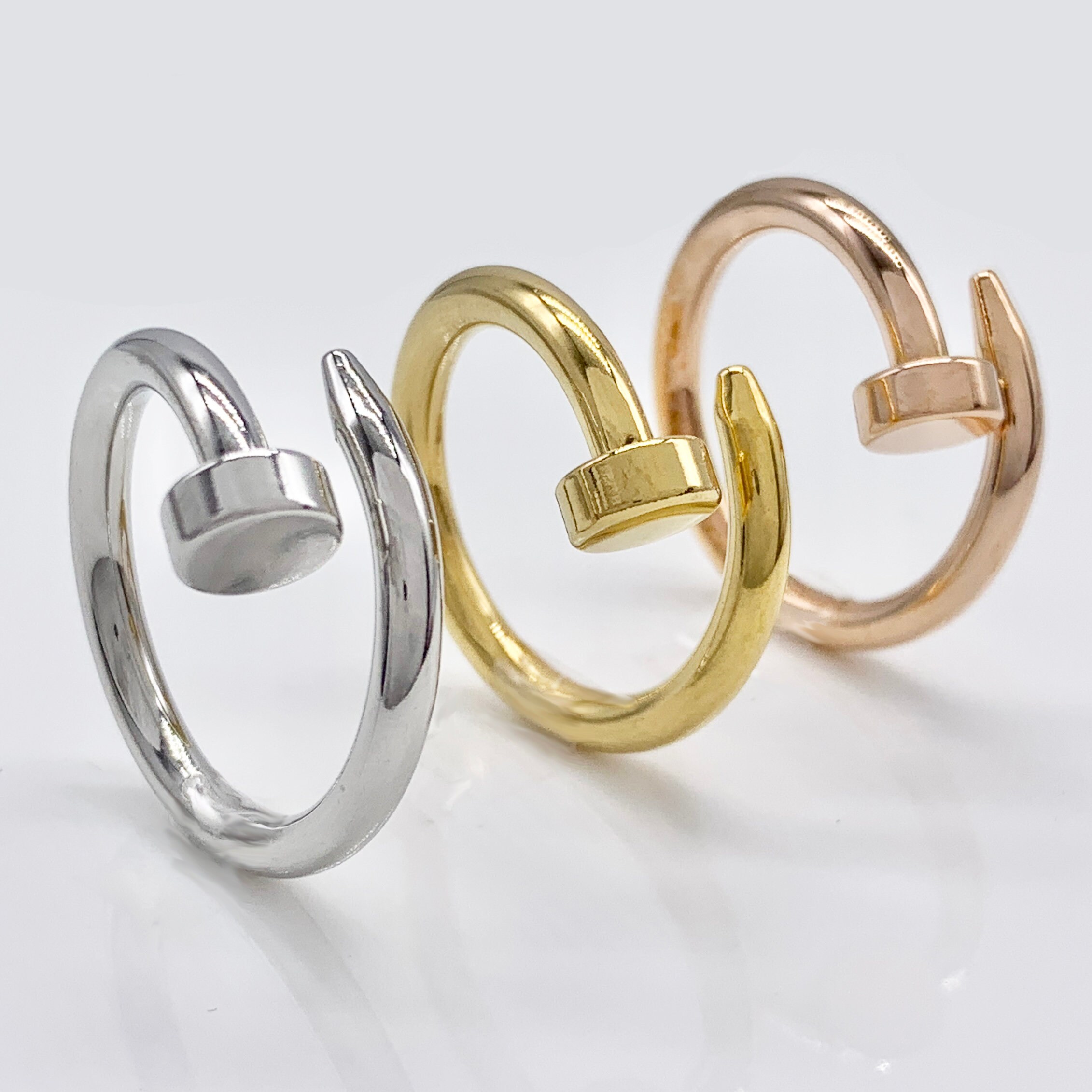 Geometric Gold /Silver/Rose Gold Minimalist Nail Signet Ring