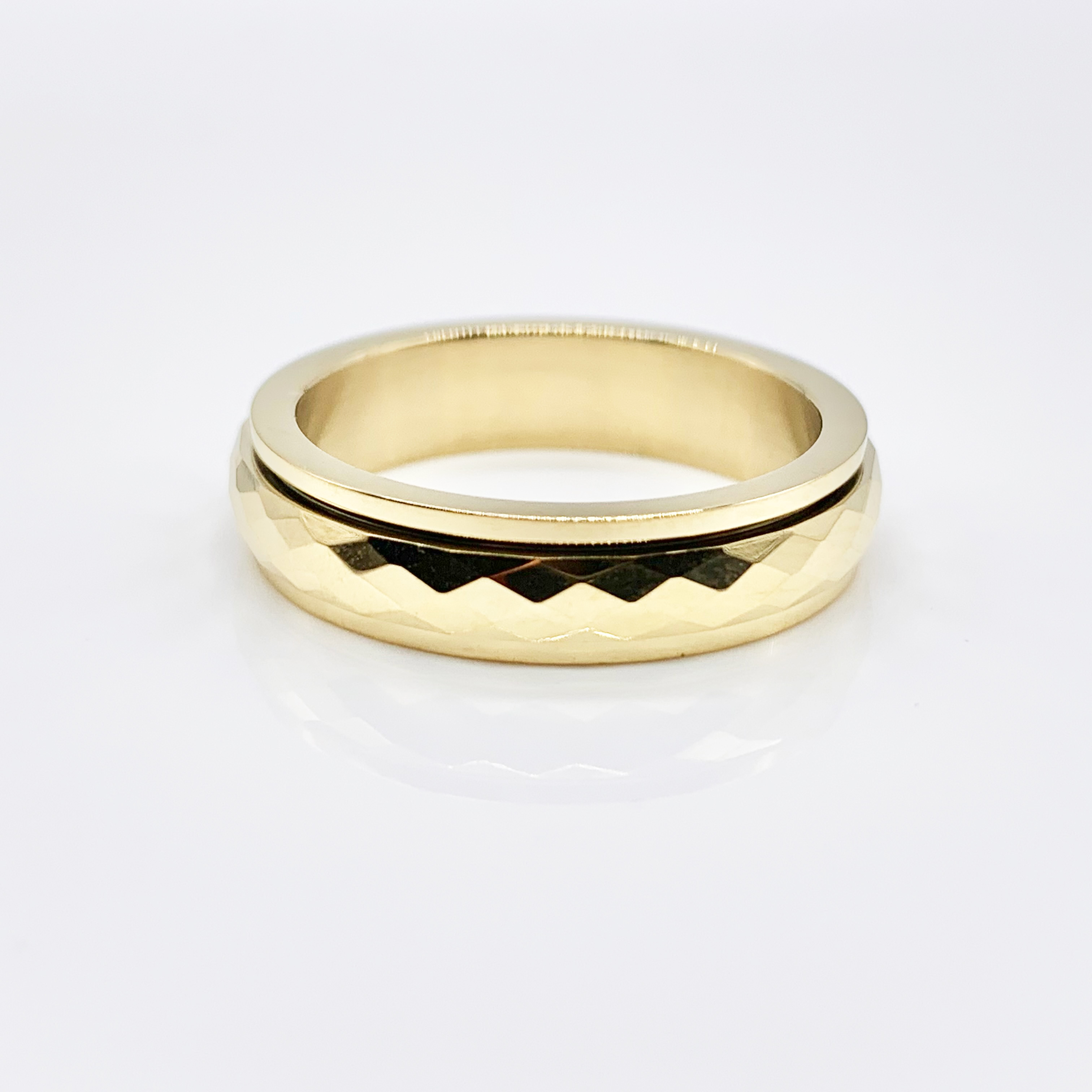 Tungsten Carbide Spinner Rose Gold/Gold Fidget Ring