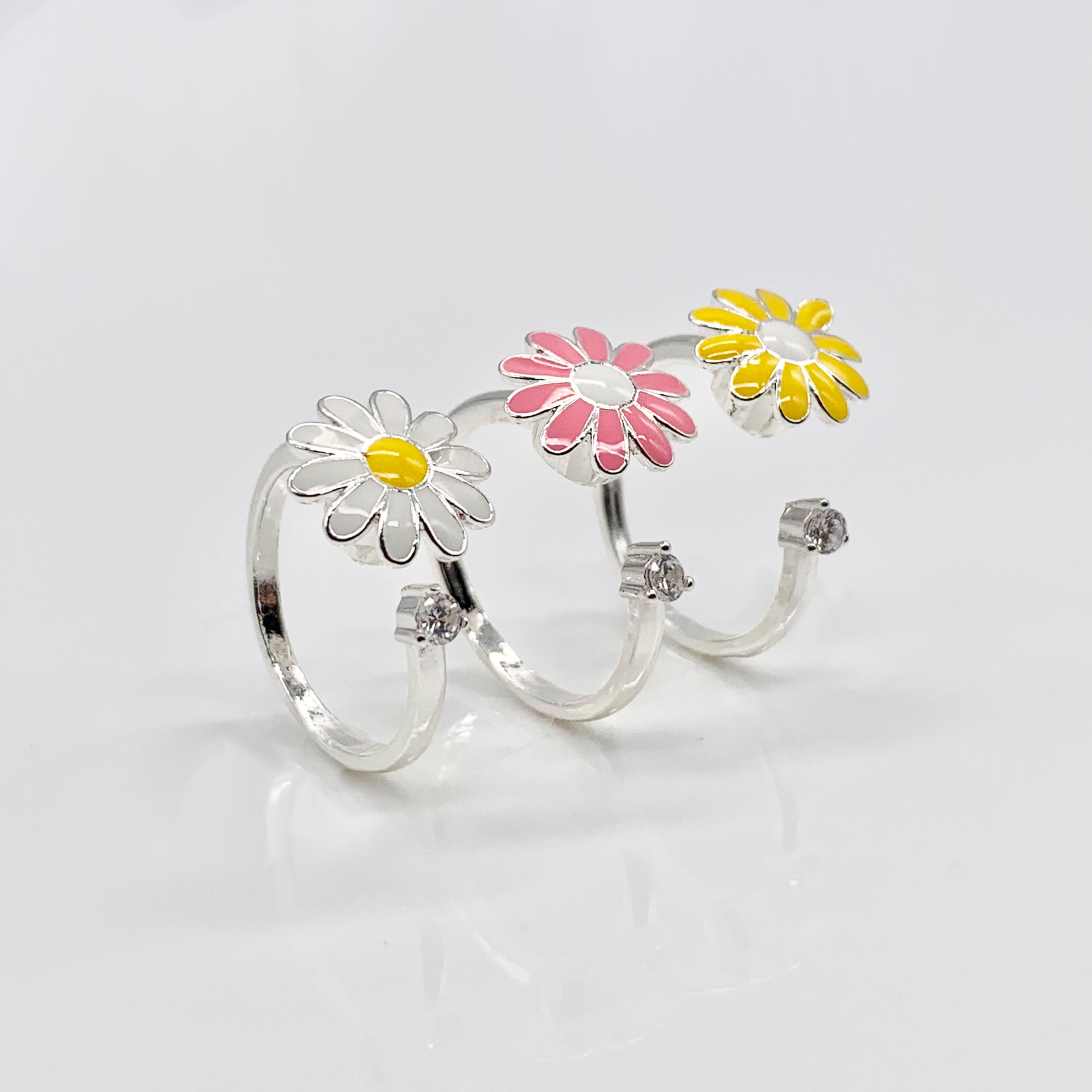 Flower Adjustable Daisy Spinner Fidget Ring