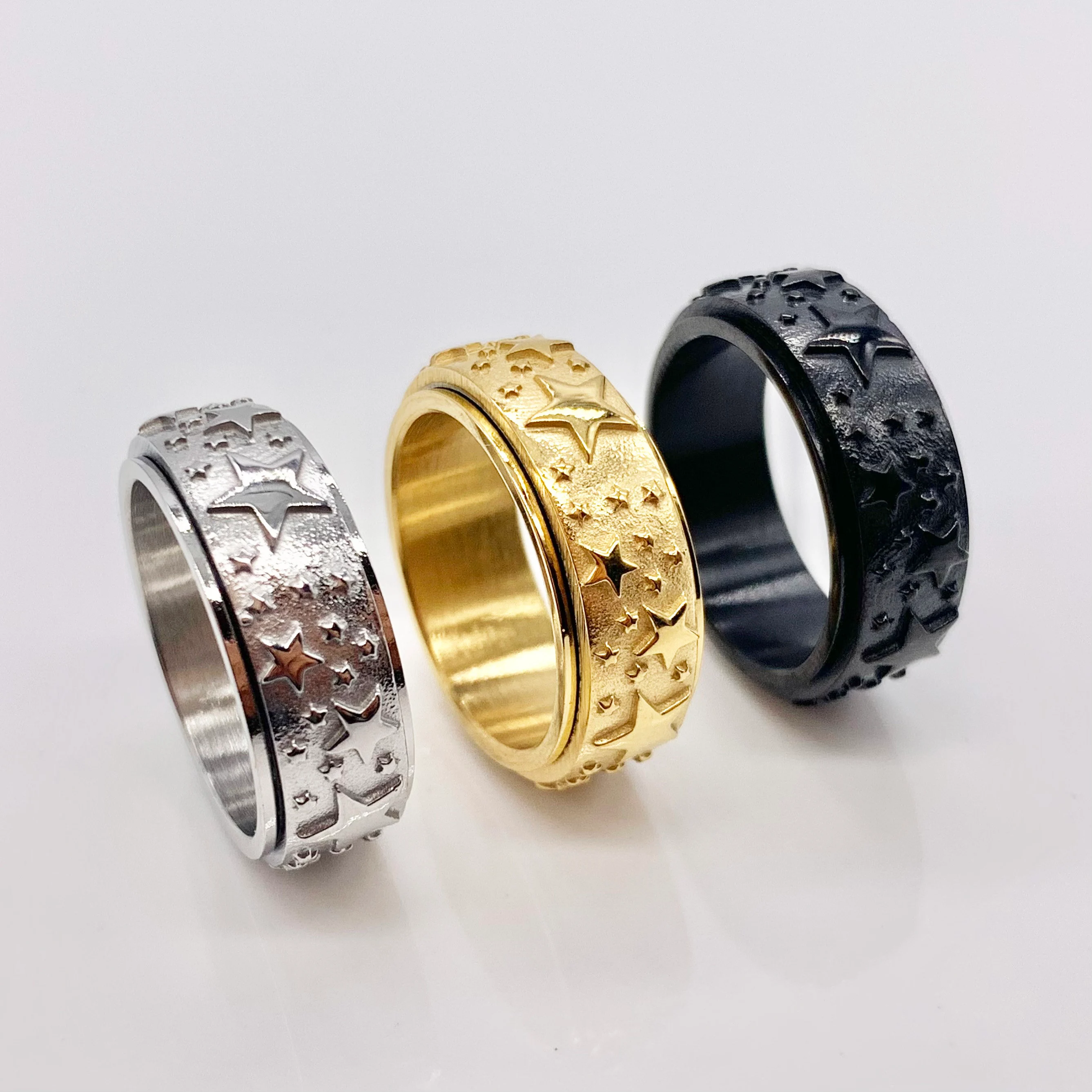 3D Star Spinner Rings - Fidget with Style