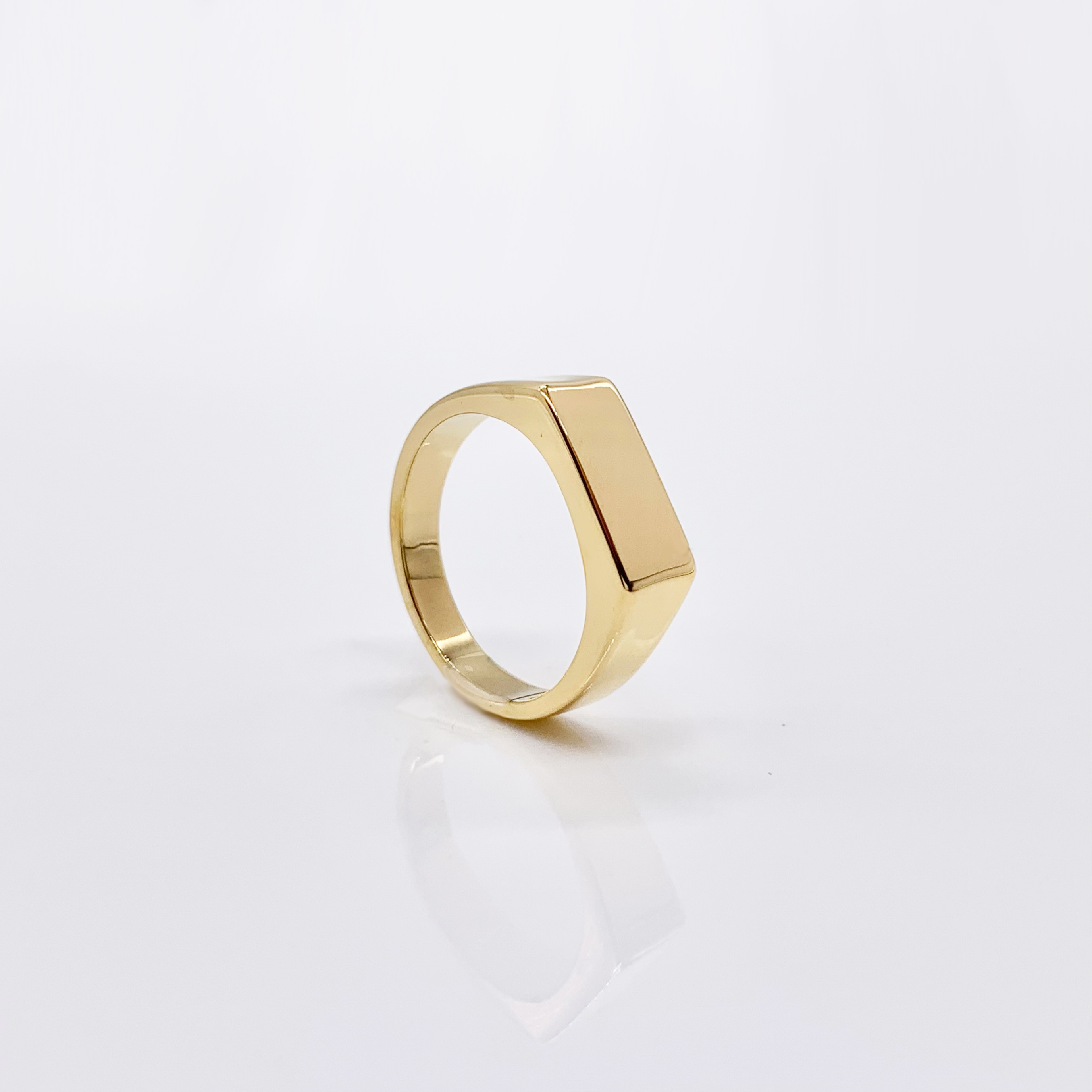 Rectangle Minimalist Stainless Steel Signet Gold/Silver Pinky Ring