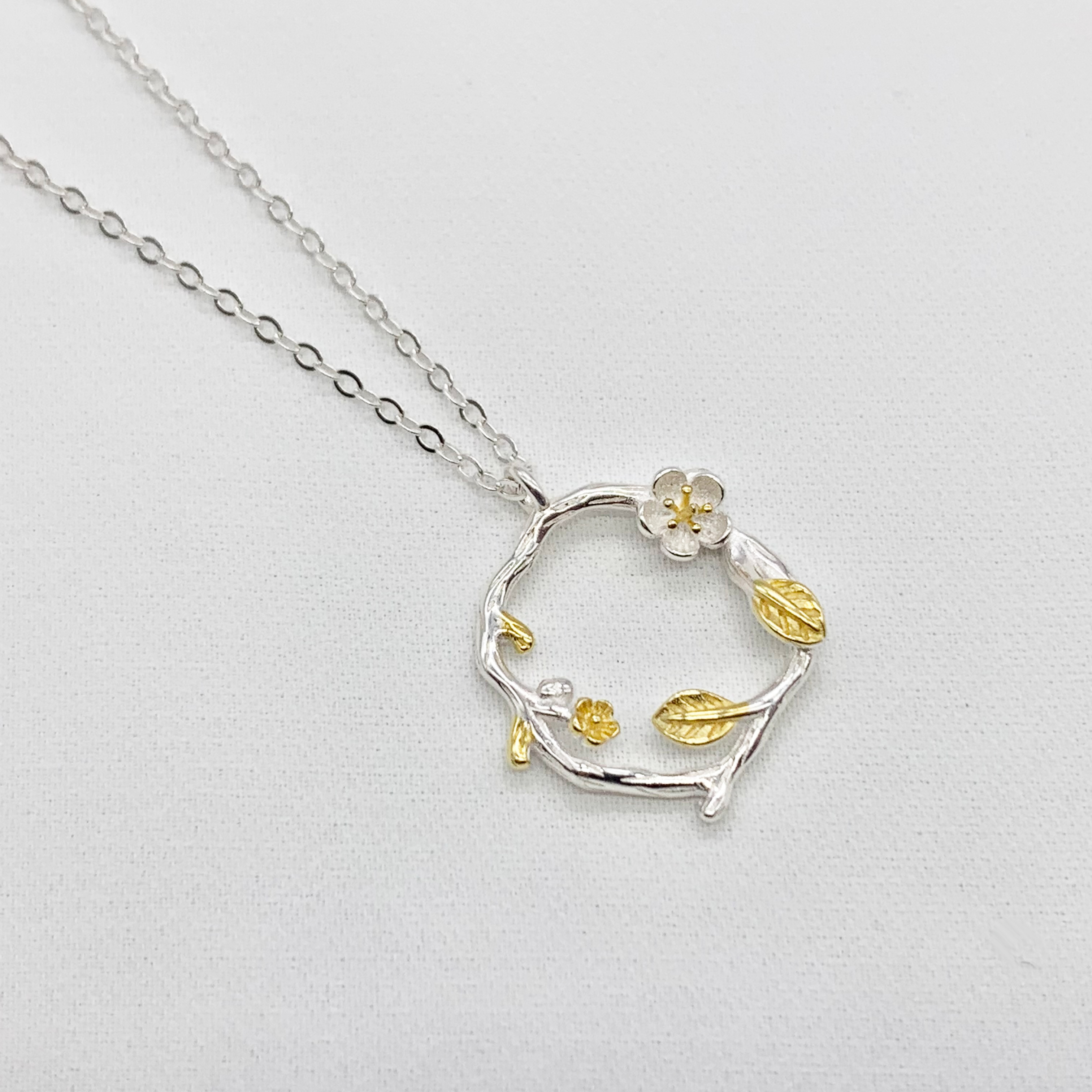 Flowers And Leaves-Premium Real Silver S925 Necklace