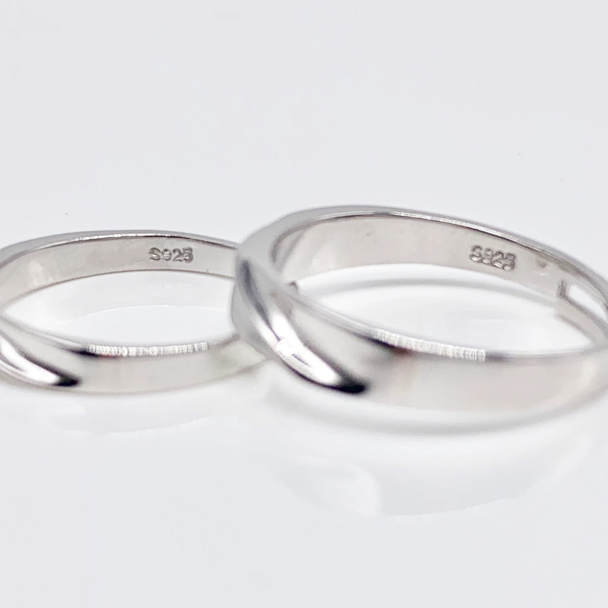 Elegant Adjustable Couple Rings Set in Real Sterling Silver