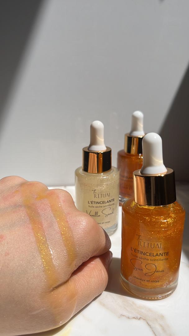 Huile sèche scintillante