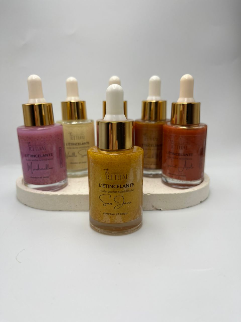 Huile sèche scintillante