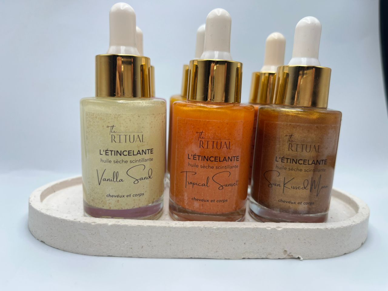 Huile sèche scintillante