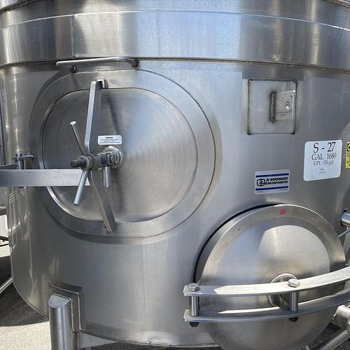 1,680 Gallon JV Northwest Inc. Stainless Steel Wine Tanks