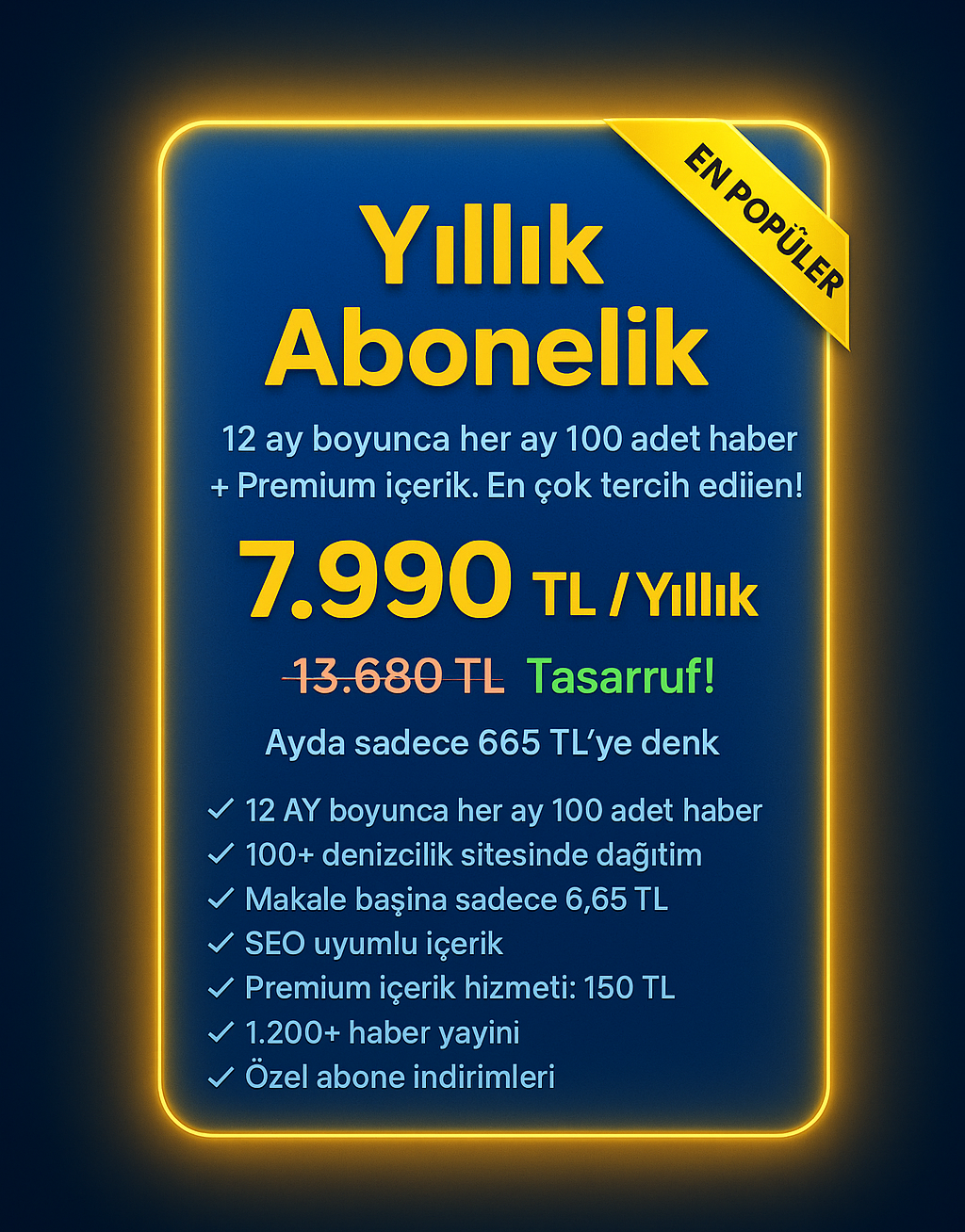 Yıllık Abonelik