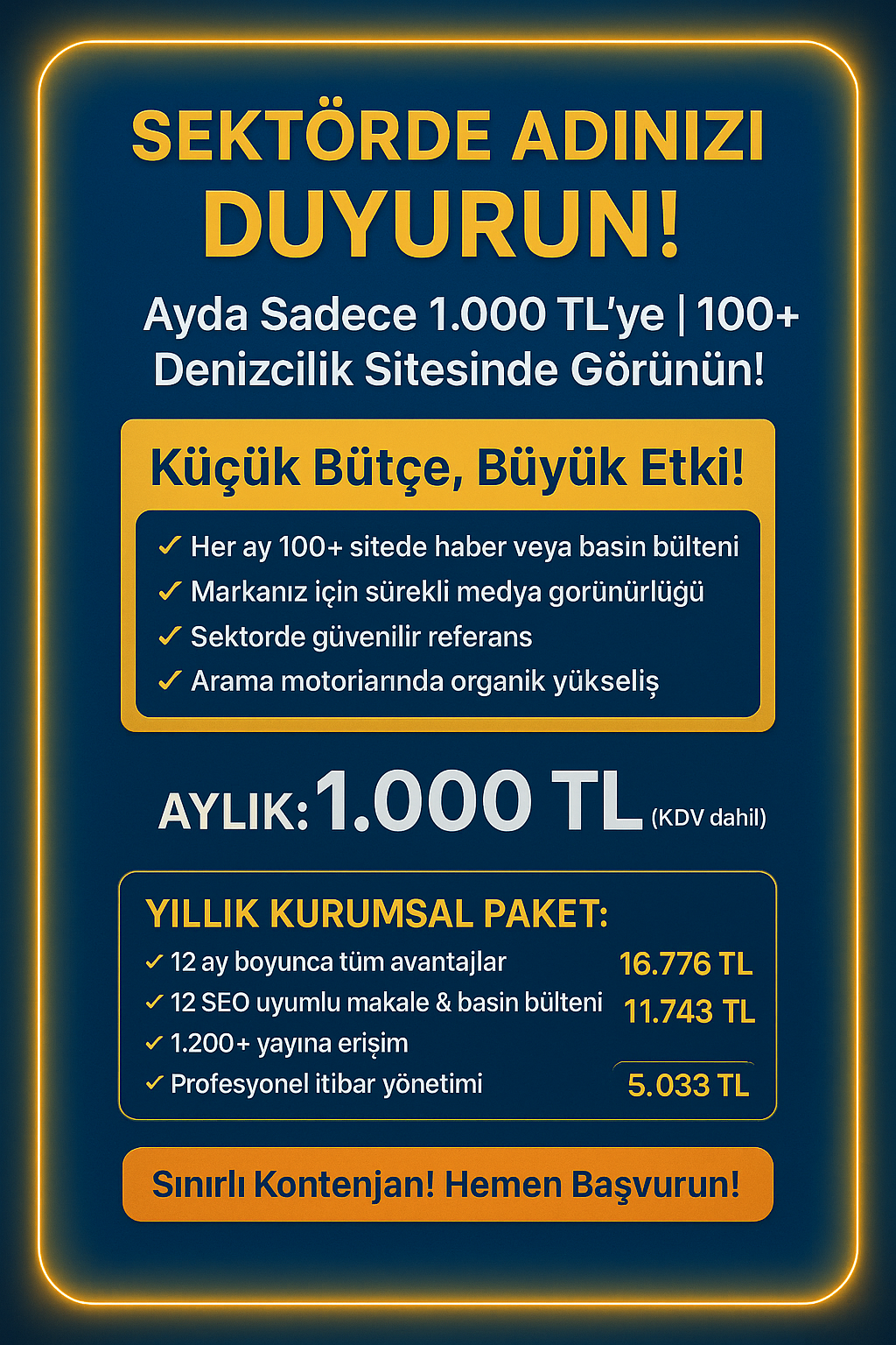 Denizcilik Sektörü Duyuru Paketi