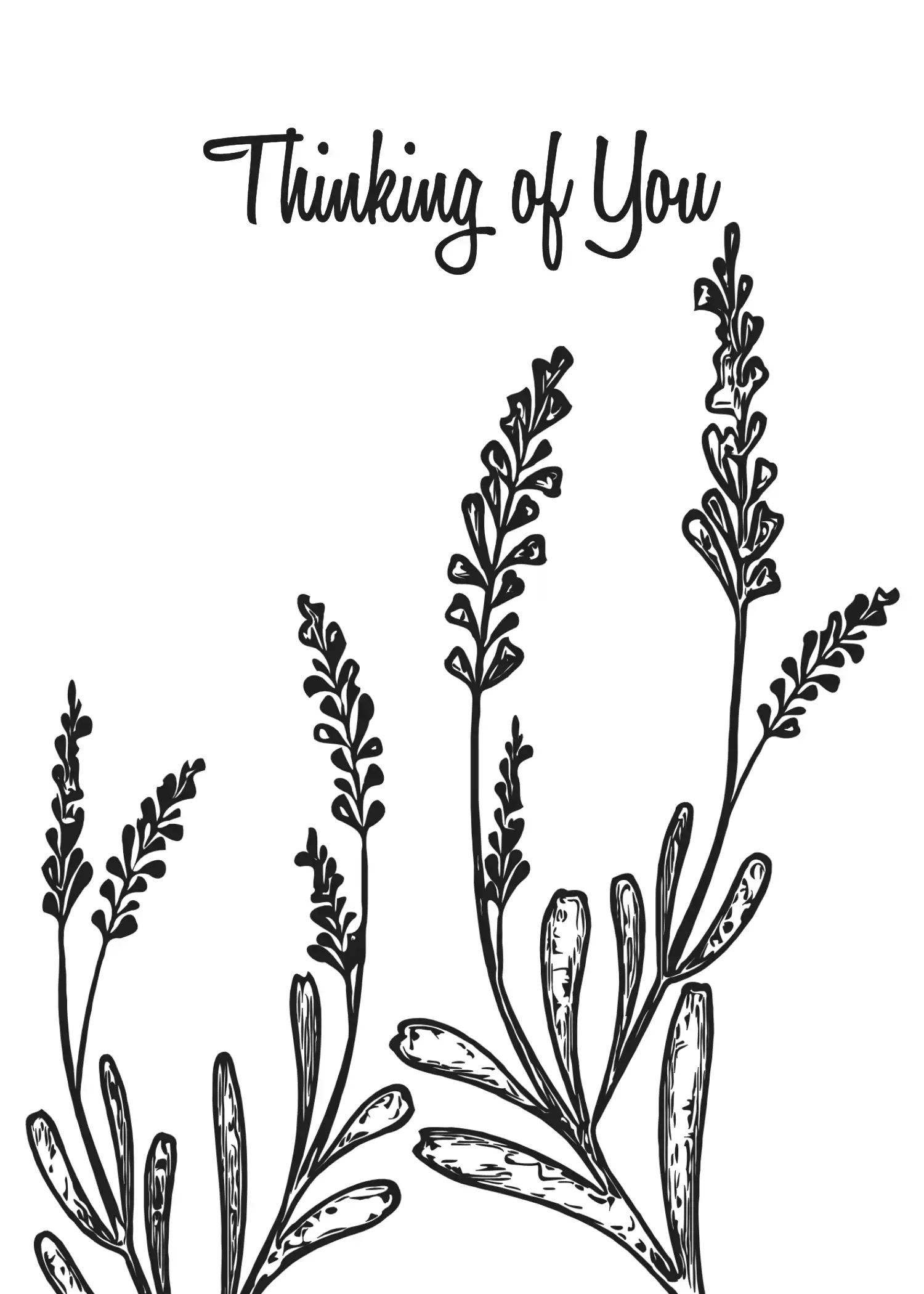 Ink Greenery — Minimal Sympathy Card