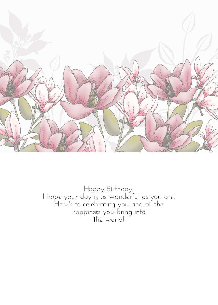 Printable Whispering Magnolia Card