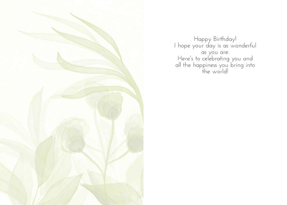 Printable Watercolor Leaves Birthday Card