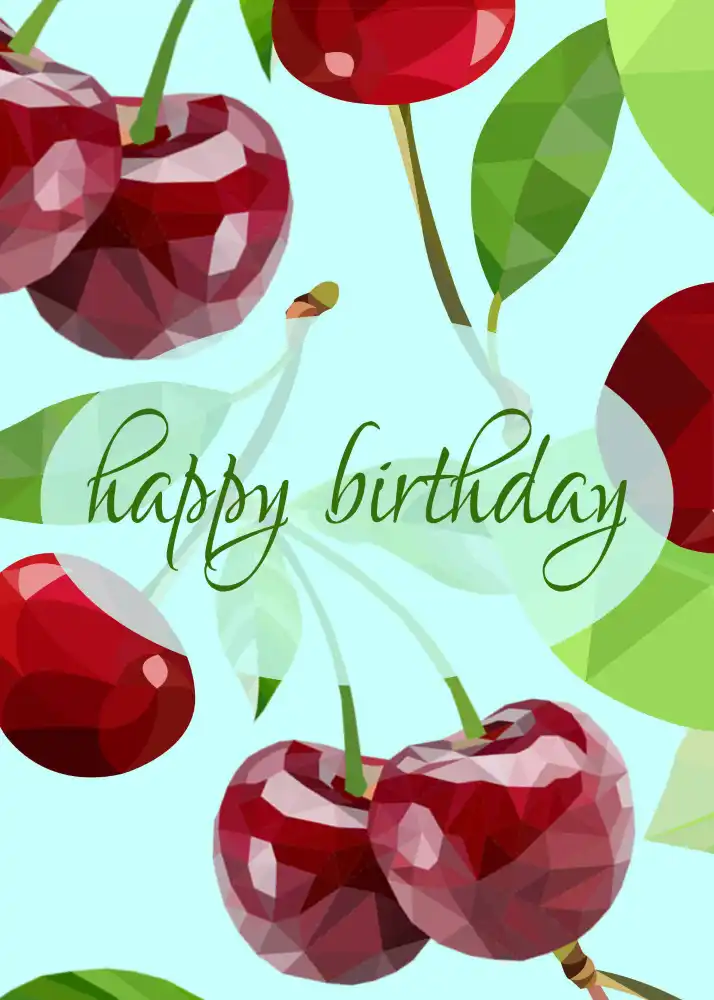 Printable Marian Cherry Birthday Card