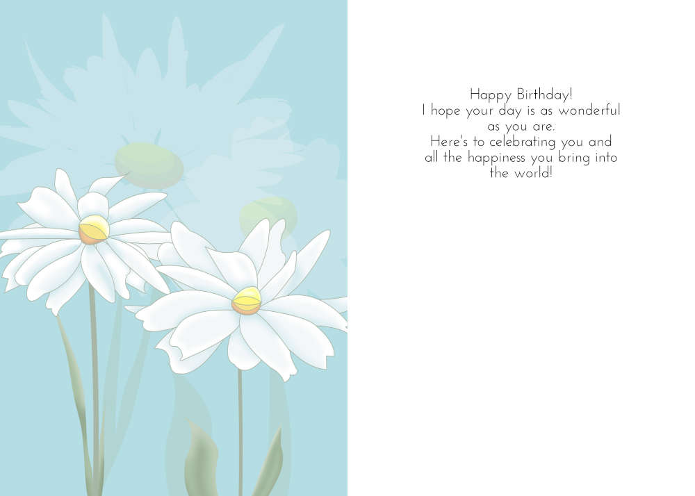 Printable Simple Daisy Birthday Card