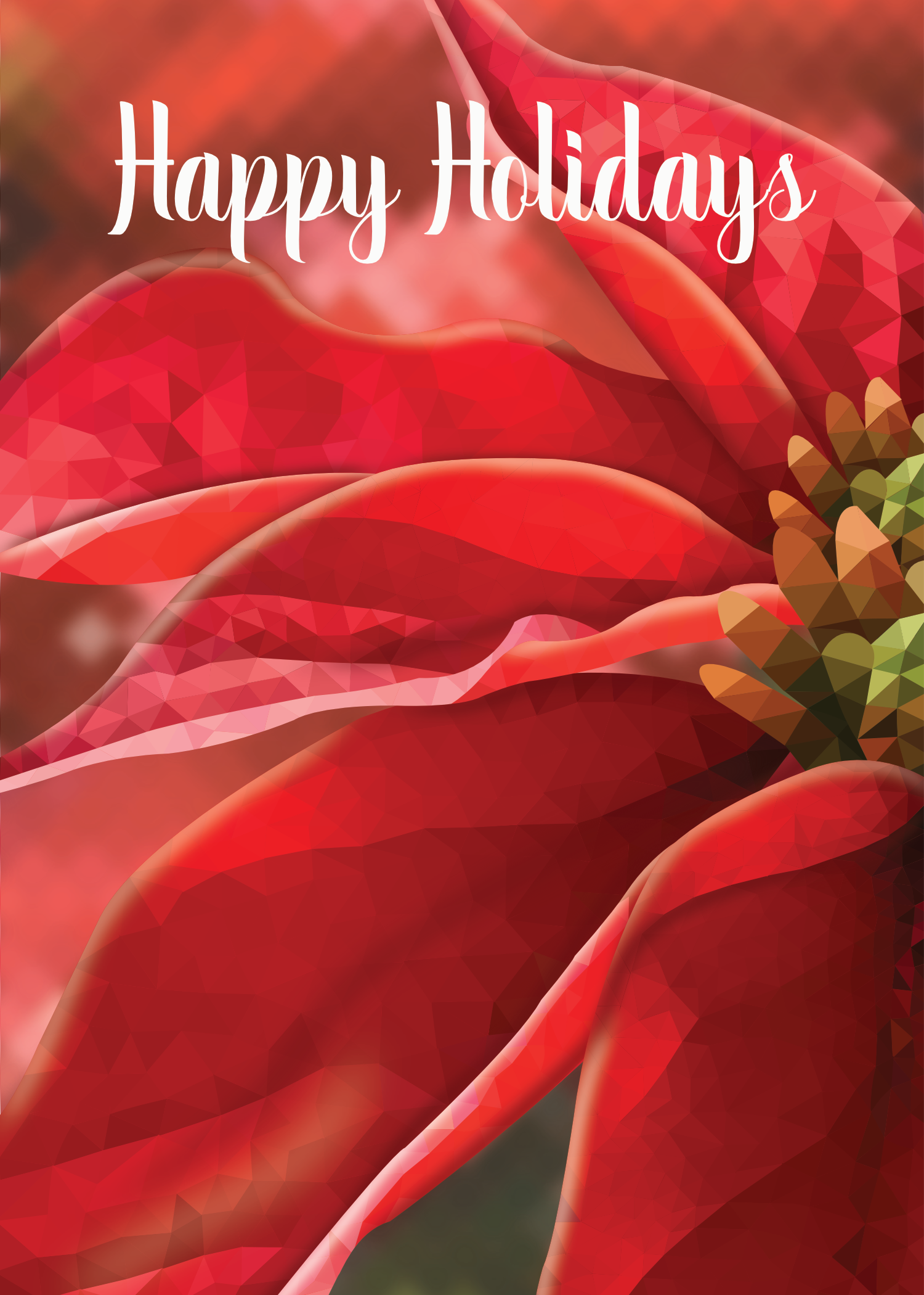 Printable Poinsettia Happy Holidays Card
