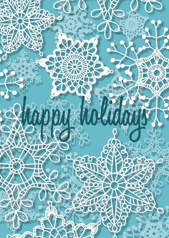 Happy Holidays | Crochet Style Lace Snowflake Art Card
