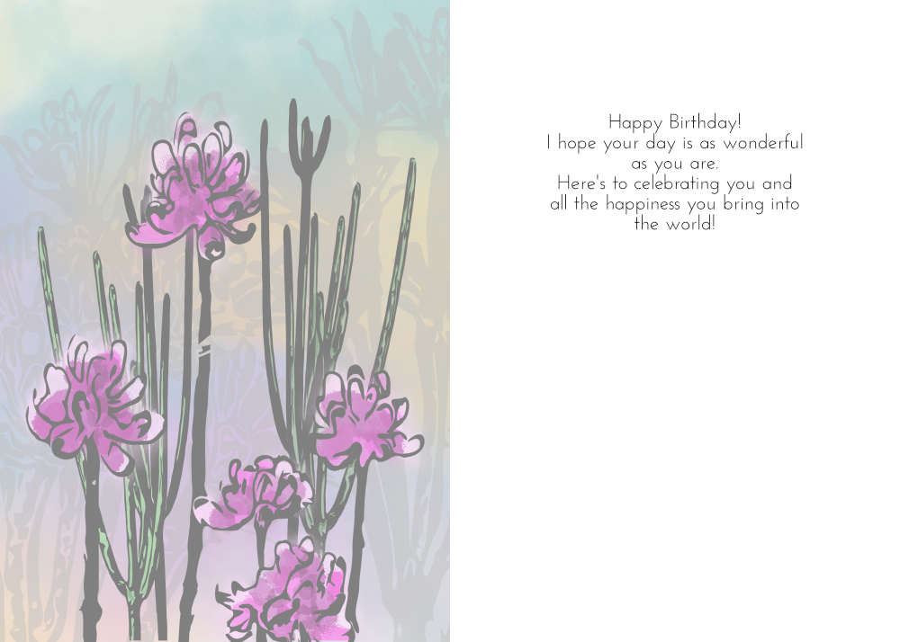 Printable Modern Desert Bloom Birthday Card