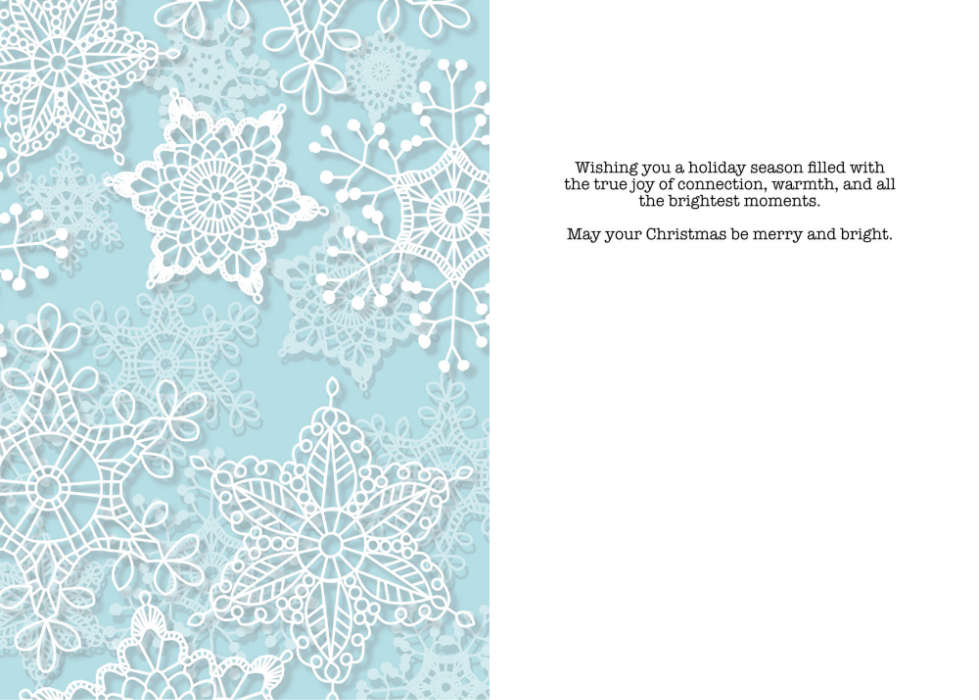 Merry Christmas | Crochet Style Lace Snowflake Art Card