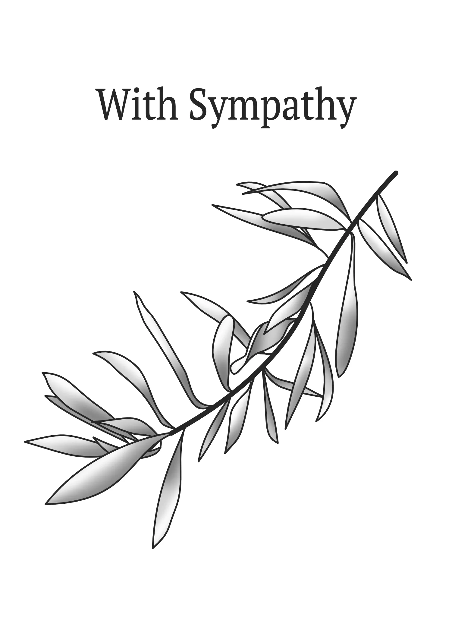With Sympathy — Olive Branch Botanical Sympathy Card