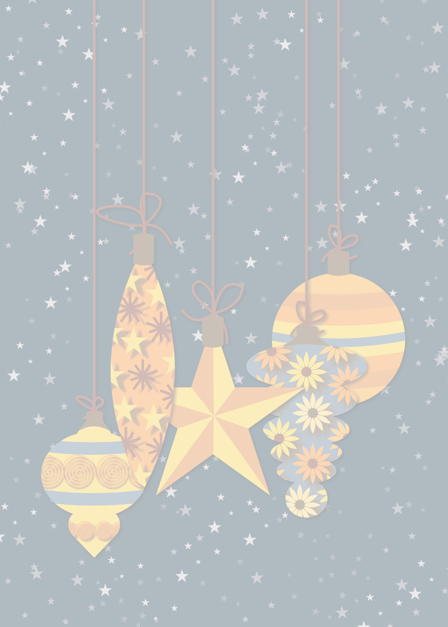 Printable Gold Ornament Christmas Card