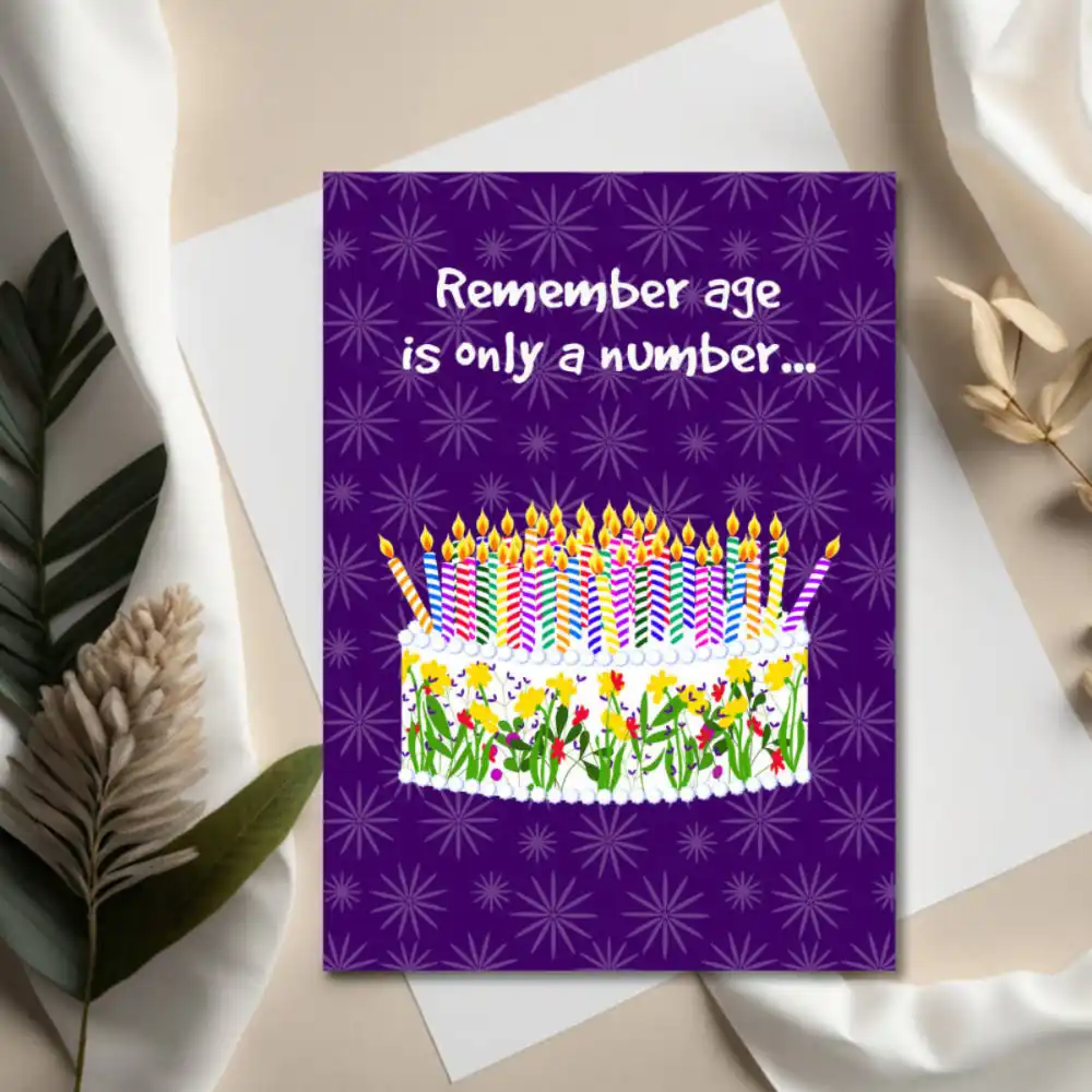 Printable Floral Cake Birthday Card