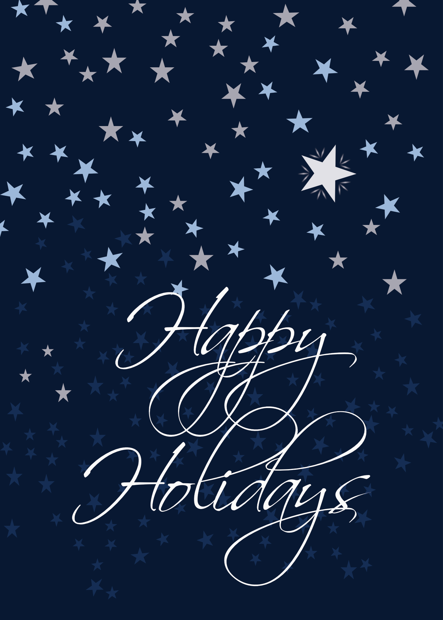 Printable Starry Night Holiday Card