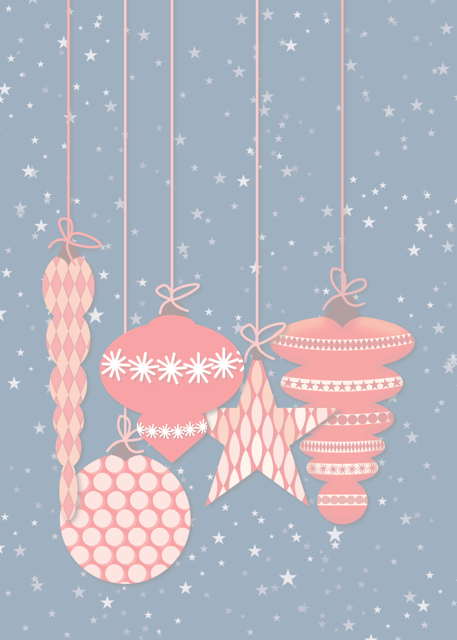 Printable Red Ornament Christmas Card