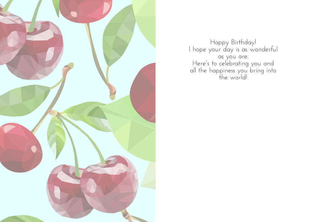 Printable Marian Cherry Birthday Card