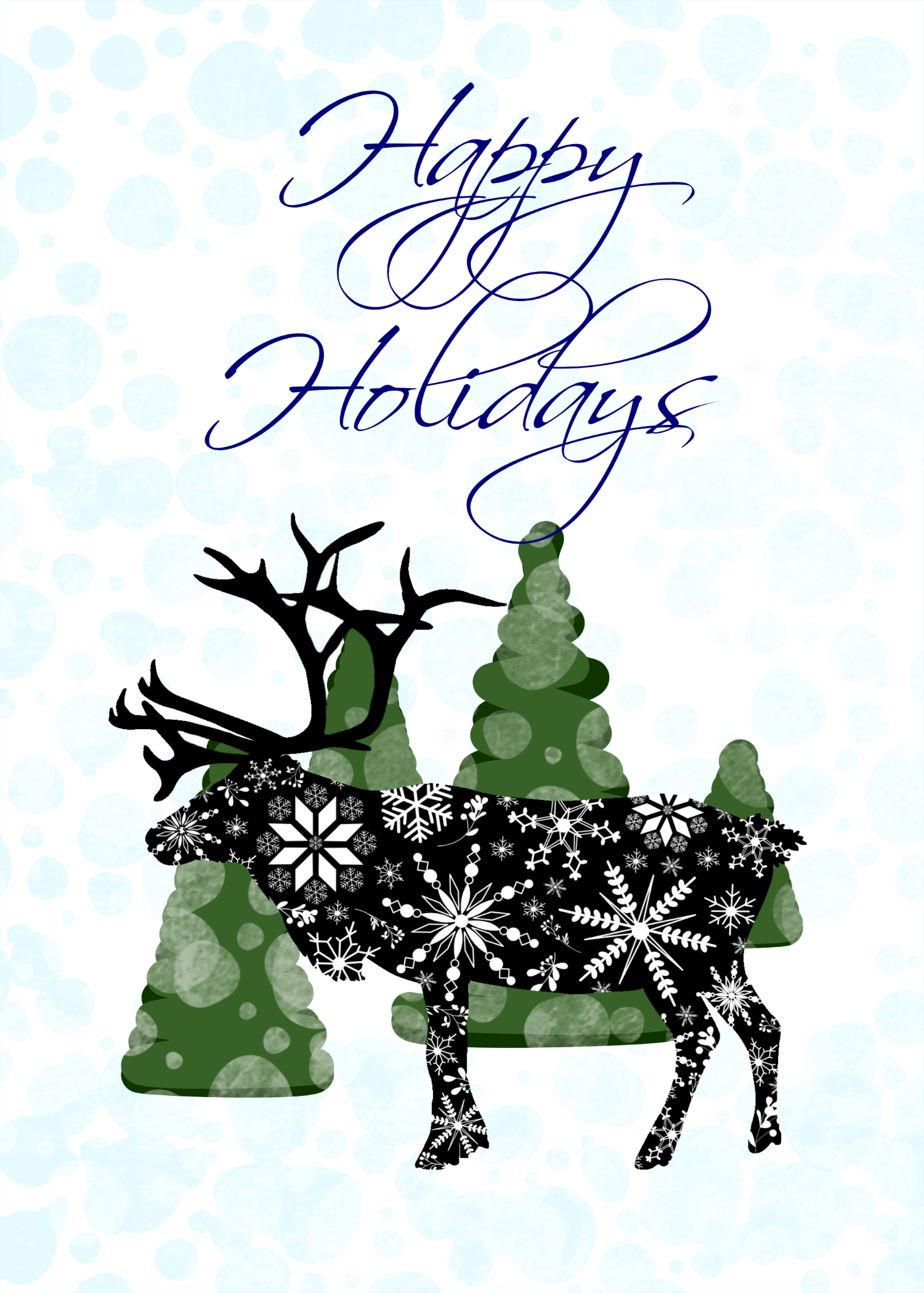 Printable Reindeer Holiday Card