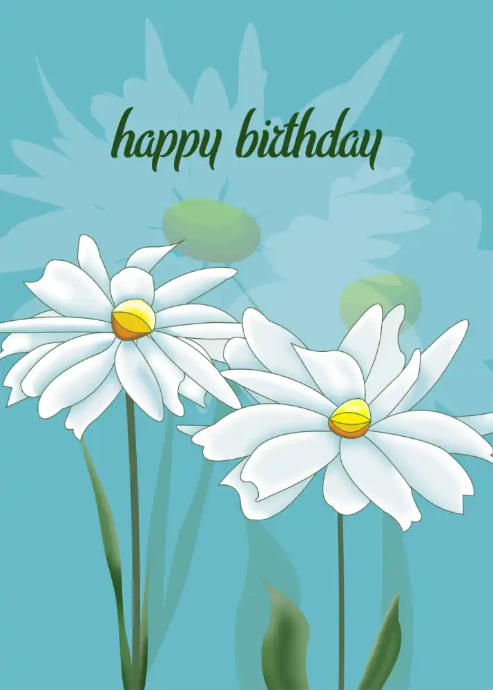 Printable Simple Daisy Birthday Card