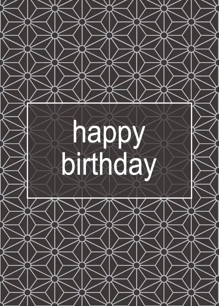 Asanoha Geometric Pattern Birthday Card