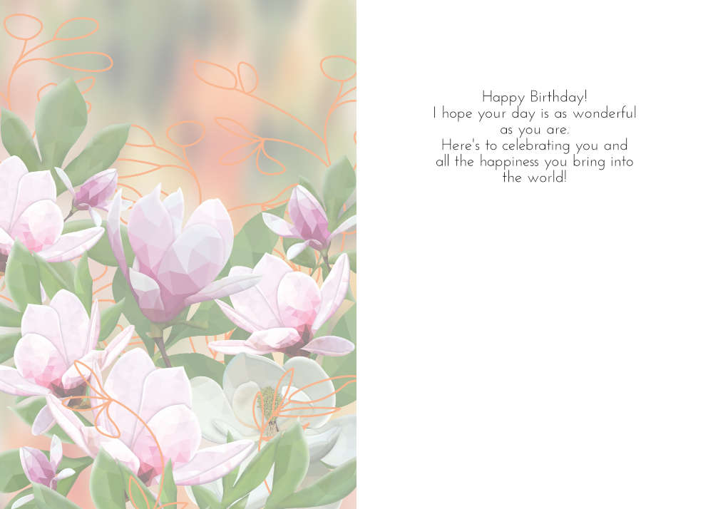 Faceted Magnolia Birthday Card: Modern Geometric Floral