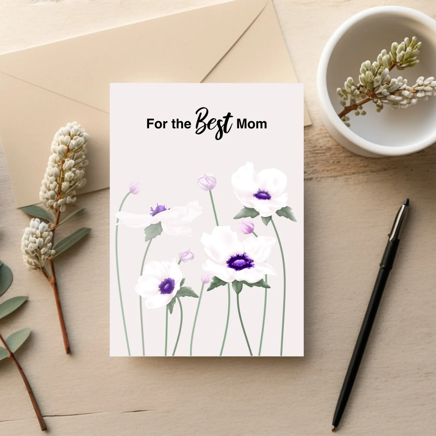 Serene Anemone — Mother’s Day Card
