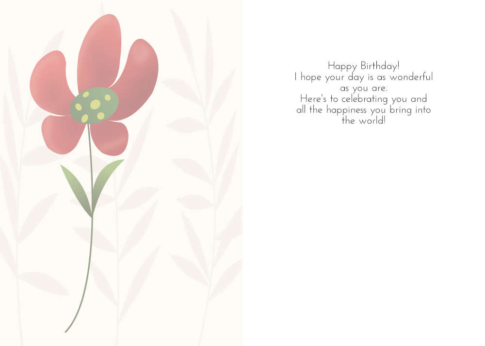 Printable Flat Art Solo Flower Card