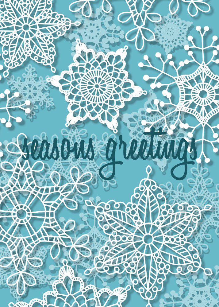 Seasons Greetings | Crochet Style Lace Snowflake Art Card