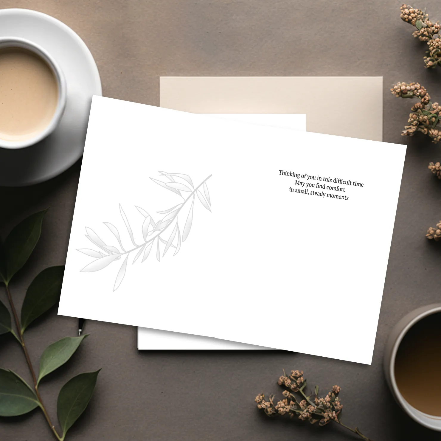 With Sympathy — Olive Branch Botanical Sympathy Card