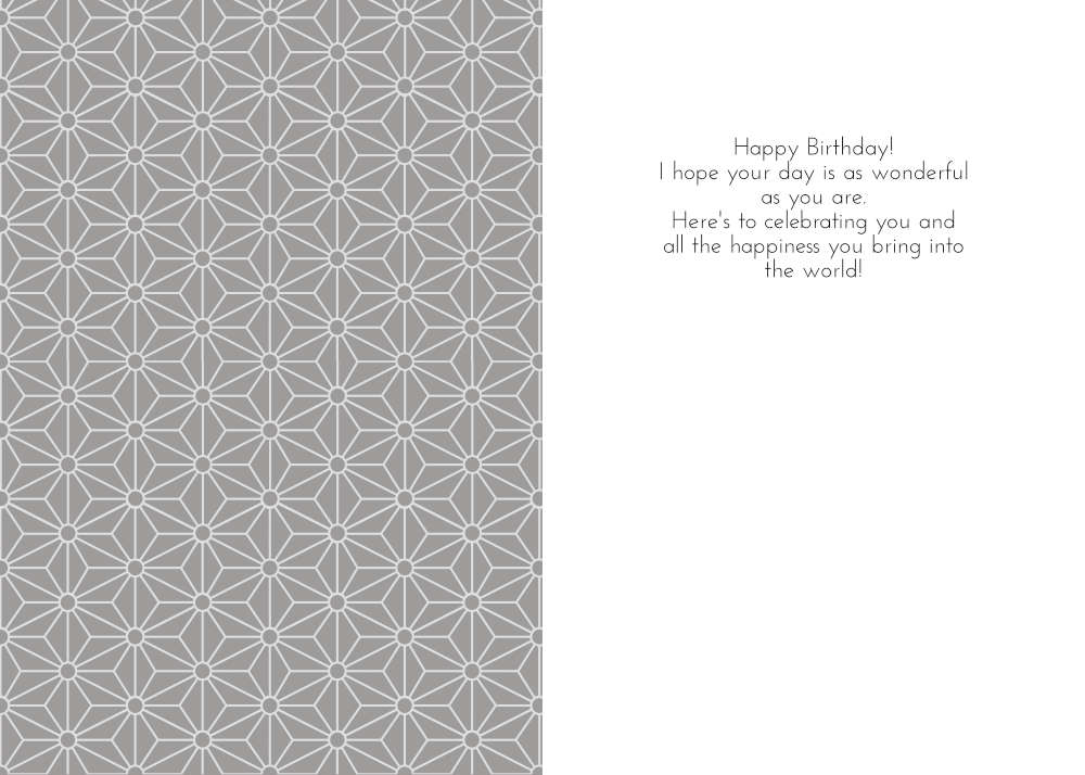 Asanoha Geometric Pattern Birthday Card