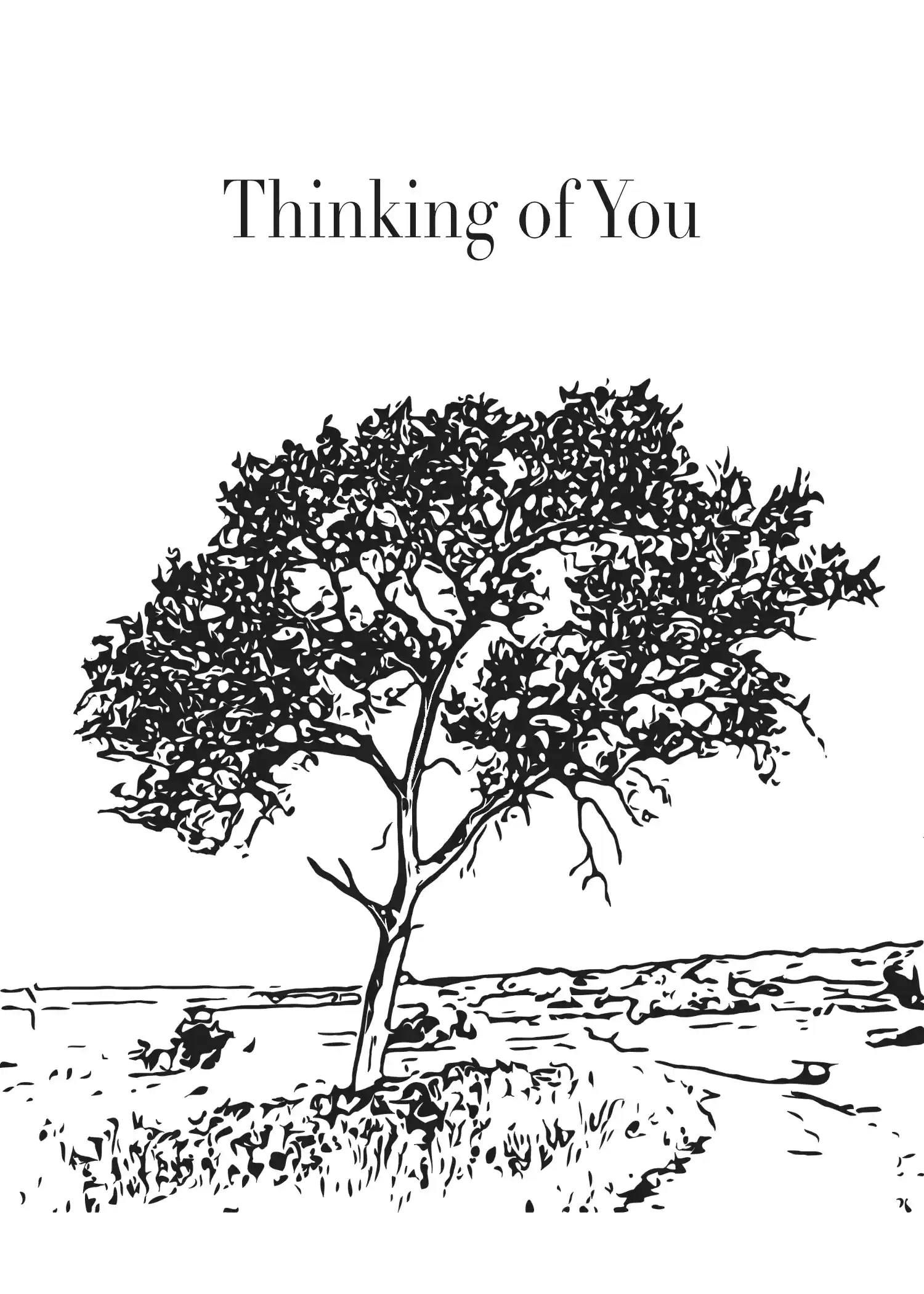 Ink Tree — Minimal Sympathy Card