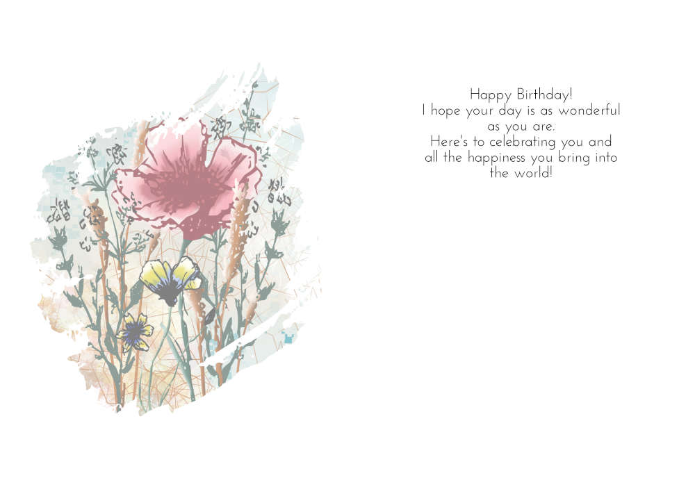 Printable Mixed Media Wildflower Card
