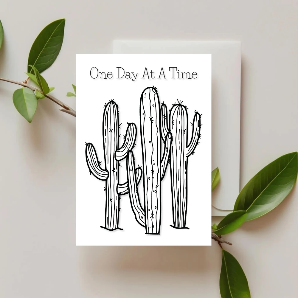 One Day At A Time — Desert Ink Encouragement Card