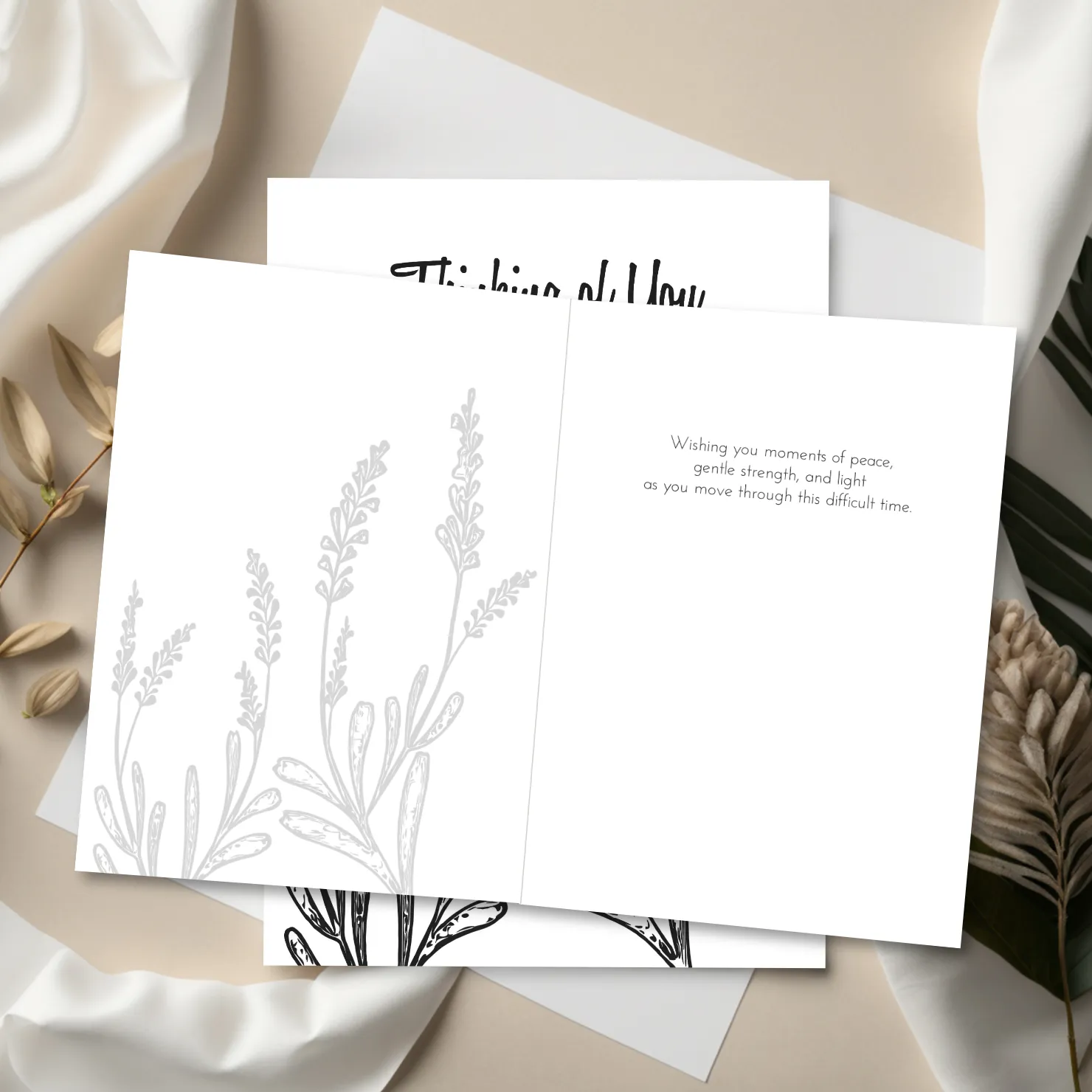Ink Greenery — Minimal Sympathy Card